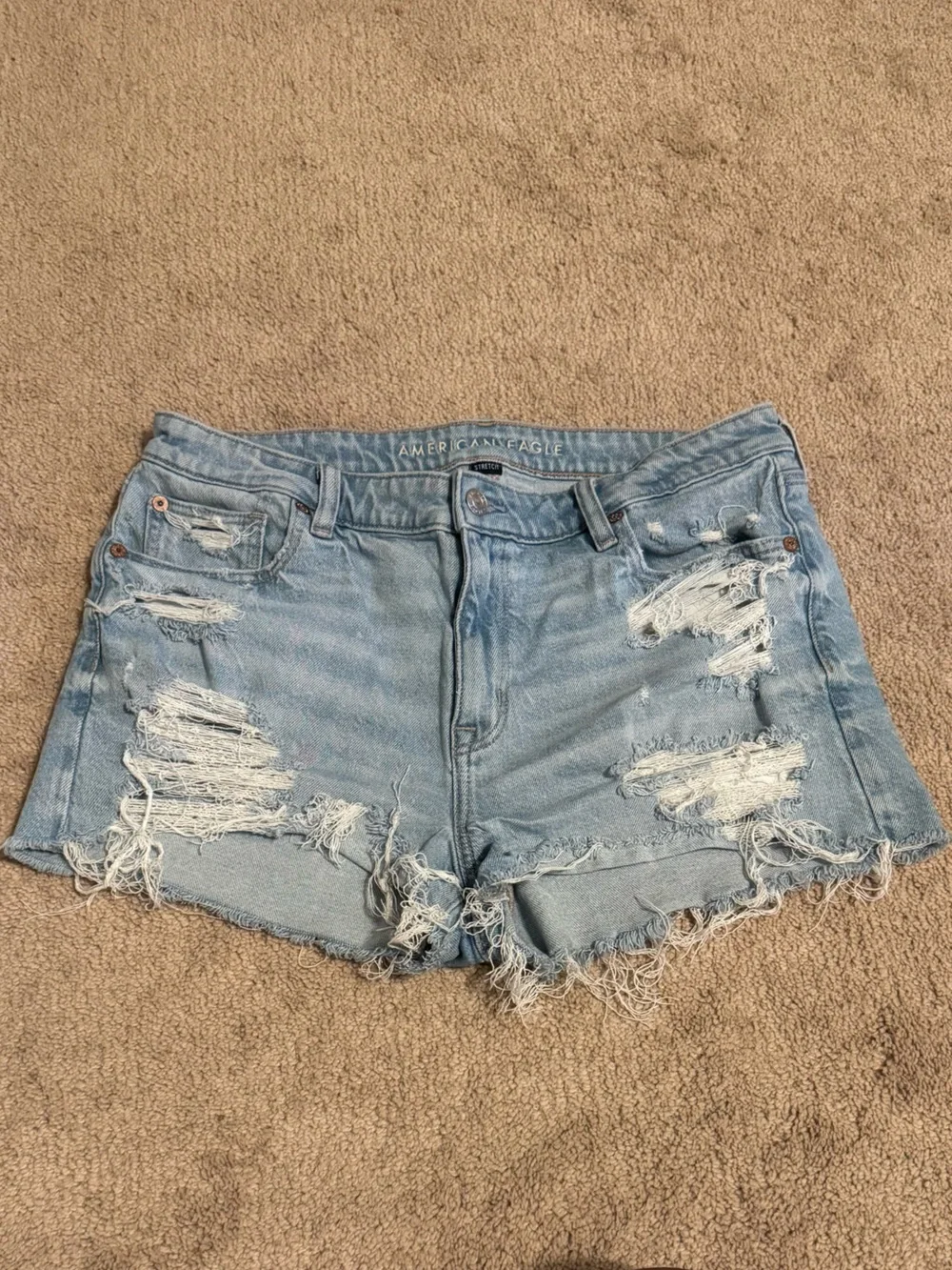 AE Stretch Ripped Denim Perfect Shortie